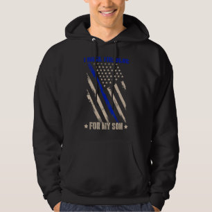 I Back The Blue For My Son Patriotic Police Office Hoodie