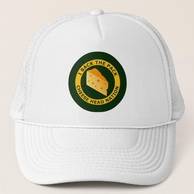 I Back The Pack - Cheese Head Nation Trucker Hat (Front)
