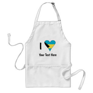 I (Bahamian Flag Heart Love) Your Text Standard Apron