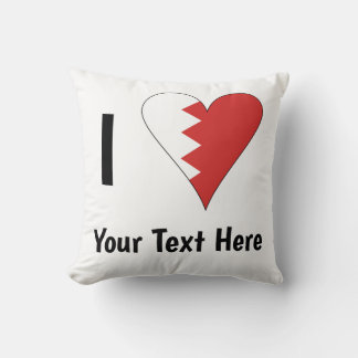 I (Bahraini Heart Flag) Personalised  Cushion