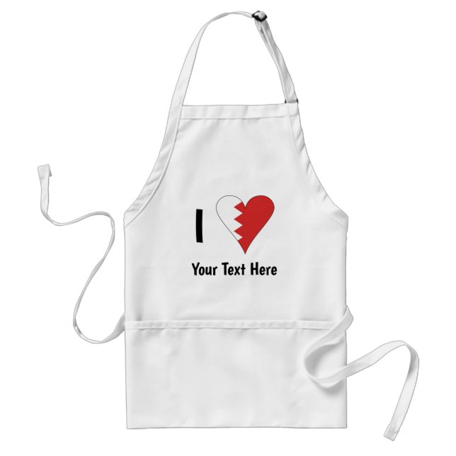 I (Bahraini Heart Flag) Personalised  Standard Apron (Front)