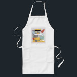 'I bake' artistic cook's apron<br><div class="desc">Creative baker's kitchen stuff - pie,  cookies,  cupcakes all in arty whimsical illustration eggs,  sugar,  flour and tools for making desserts</div>