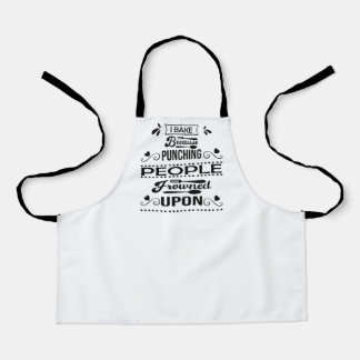 I Bake Because Punching People Frowned Upon Funny Apron