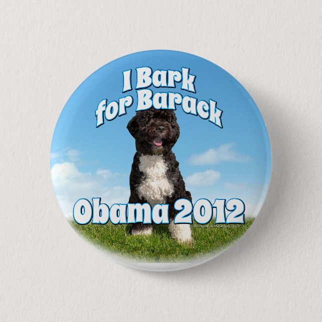 I Bark for Barack, Bo the First Dog Obama 6 Cm Round Badge (Front)