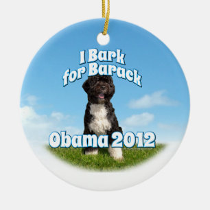 I Bark for Barack, Bo the First Dog Obama Ceramic Tree Decoration