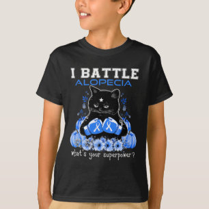 I Battle Alopecia Awareness Fun Cat  T-Shirt