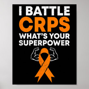 I Battle Crps Awareness Orange Ribbon Warrior Figh Poster