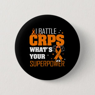 I Battle Crps Rsd Awareness Orange Ribbon Warrior  6 Cm Round Badge