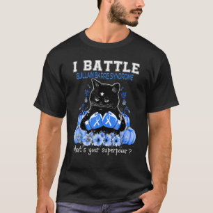 I Battle Guillain Barre Syndrome Awareness Cat T-Shirt