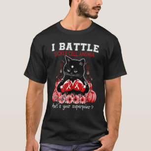 I Battle Sickle Cell Anaemia Awareness Cat T-Shirt