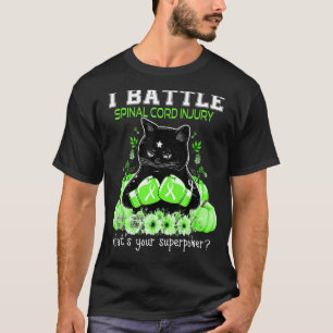 I Battle Spinal Cord Injury Awareness Cat T-Shirt
