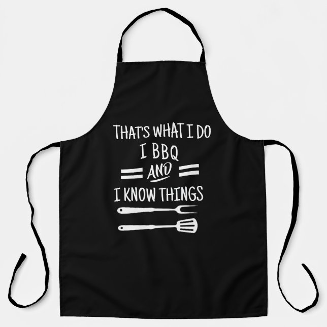 I BBQ I Know Things Apron - Funny Custom Chef Gift (Front)