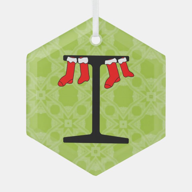 I-Beam Christmas Stockings Glass Tree Decoration (Front)