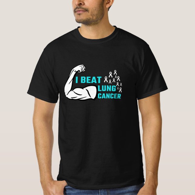 I Beat Lung Cancer Cancer Survivor T-Shirt (Front)
