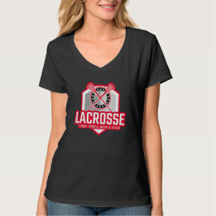 I BEAT PEOPLE WITH A STICK Lacrosse T-Shirt