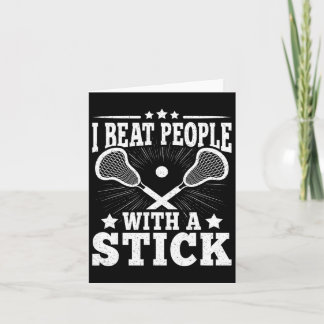I Beat People With A Stick Vintage Funny Lacrosse  Card