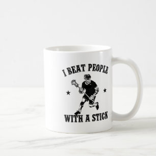I Beat People With A Stick Vintage Lax Lover Funny Coffee Mug