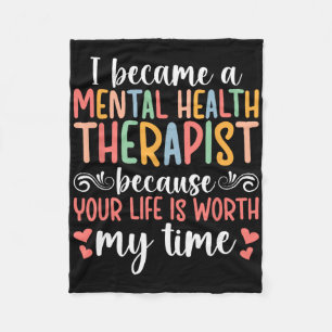 I Became A Mental Health Therapist Mental Health T Fleece Blanket
