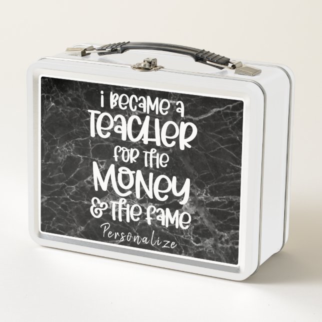 I Became a Teacher Funny Humour Quote Personalised Metal Lunch Box (Front)