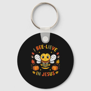 I Bee-lieve In Jesus Fall Christian Thanksgiving S Key Ring