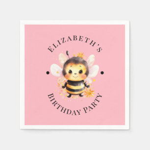 I Bee-Two Girl Birthday Party Napkin