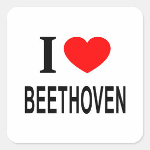 I ❤️ BEETHOVEN I LOVE BEETHOVEN I HEART BEETHOVEN SQUARE STICKER