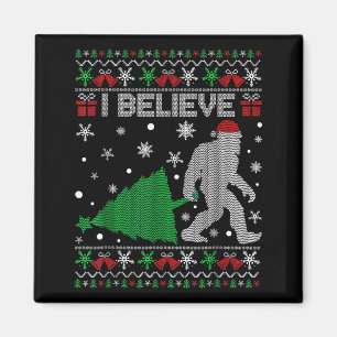 I Believe Big Foot Sasquatch Christmas  Magnet