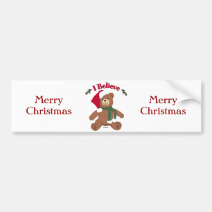 I Believe! Christmas Teddy Bear Bumper Sticker