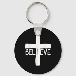 I Believe Cross God Jesus Religious Faith Christia Key Ring
