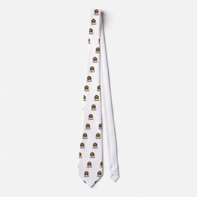I Believe! Cute bigfoot Tie (Front)
