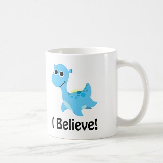 I Believe! Cute Blue Nessie Coffee Mug (Right)