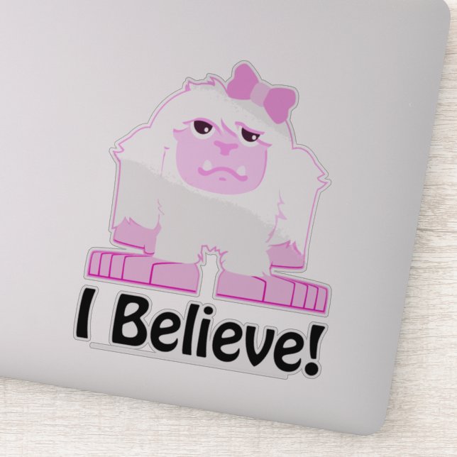 I Believe Cute Cartoon Girl Yeti (Detail)