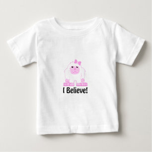 I Believe Cute Cartoon Girl Yeti Baby T-Shirt