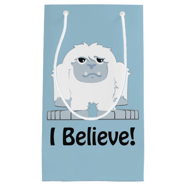 I Believe! Cute Yeti Small Gift Bag (Front)