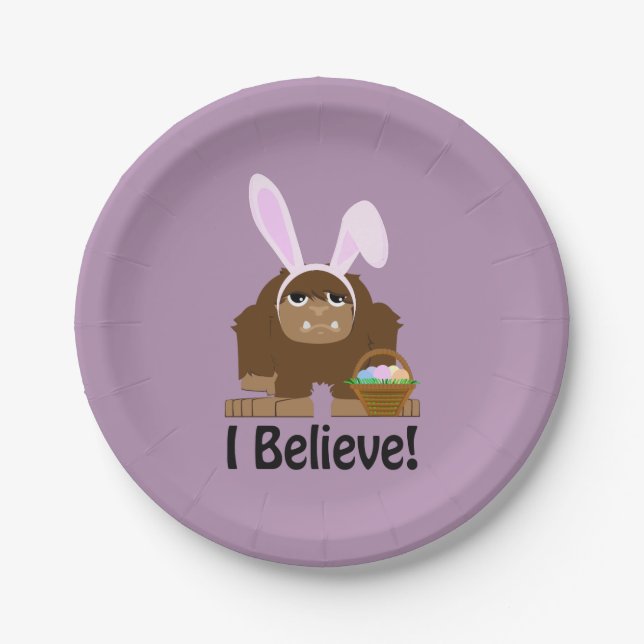I Believe! Easter Bigfoot Paper Plate (Front)