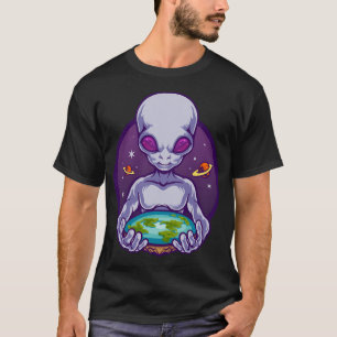 I Believe Flat Land  Alien Invasion Ufo Ufo T-Shirt