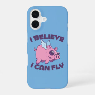 I Believe I Can Fly Cute Kawaii Piggy iPhone 16 Case