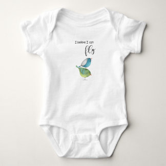 "I believe I can fly" - quote with artwork Baby Bodysuit