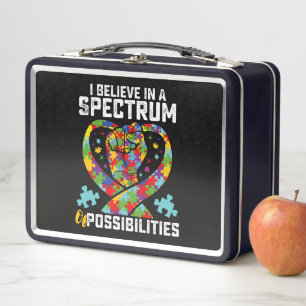 I Believe In A Spectrum Of Possibilities Autism Metal Lunch Box