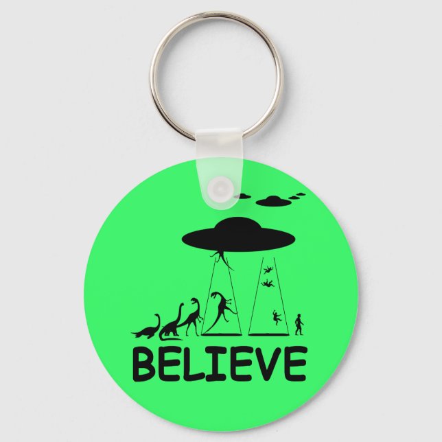 I believe in aliens key ring (Front)