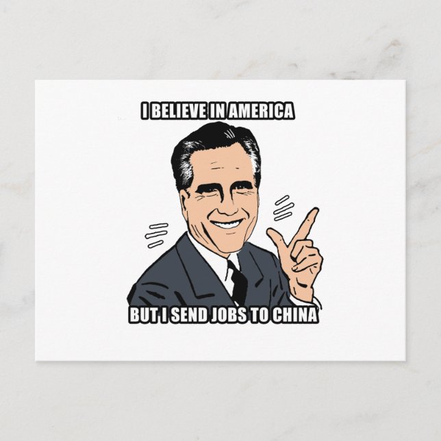i believe in america but i send jobs to china - .p postcard (Front)