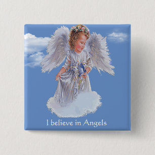 I believe in Angels 15 Cm Square Badge