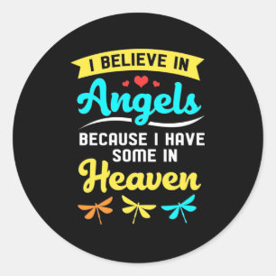 I Believe In Angels And Dragonflies Classic Round Sticker