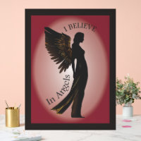 I believe in Angels Hanging wall art Acrylic Sign