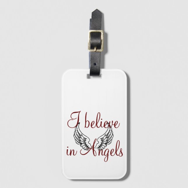 I Believe in Angels Luggage Tag (Front Vertical)