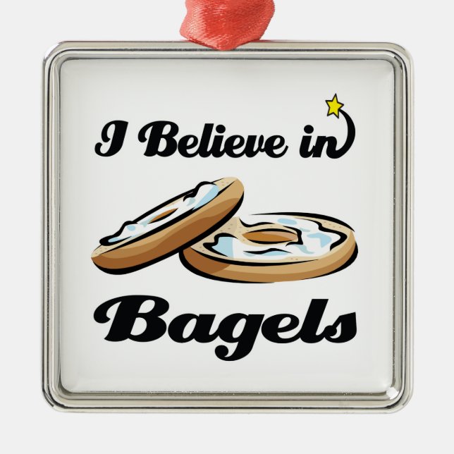 i believe in bagels metal tree decoration (Front)