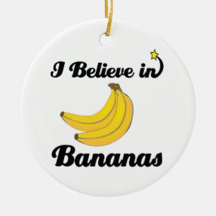 i believe in bananas ceramic tree decoration