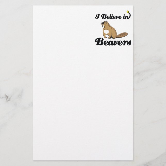 i believe in beavers stationery (Front)