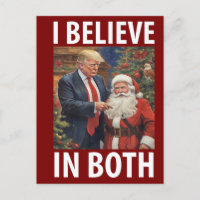 I Believe In Both Trump Santa Tee Funny