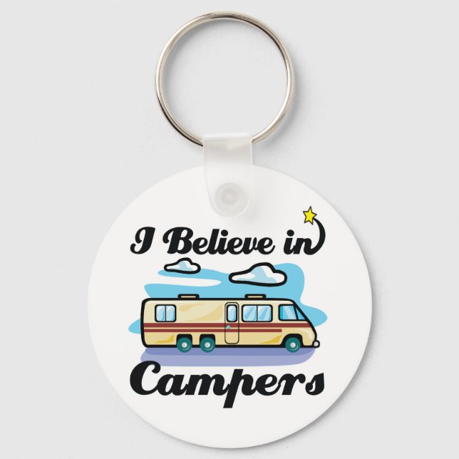i believe in campers key ring (Front)